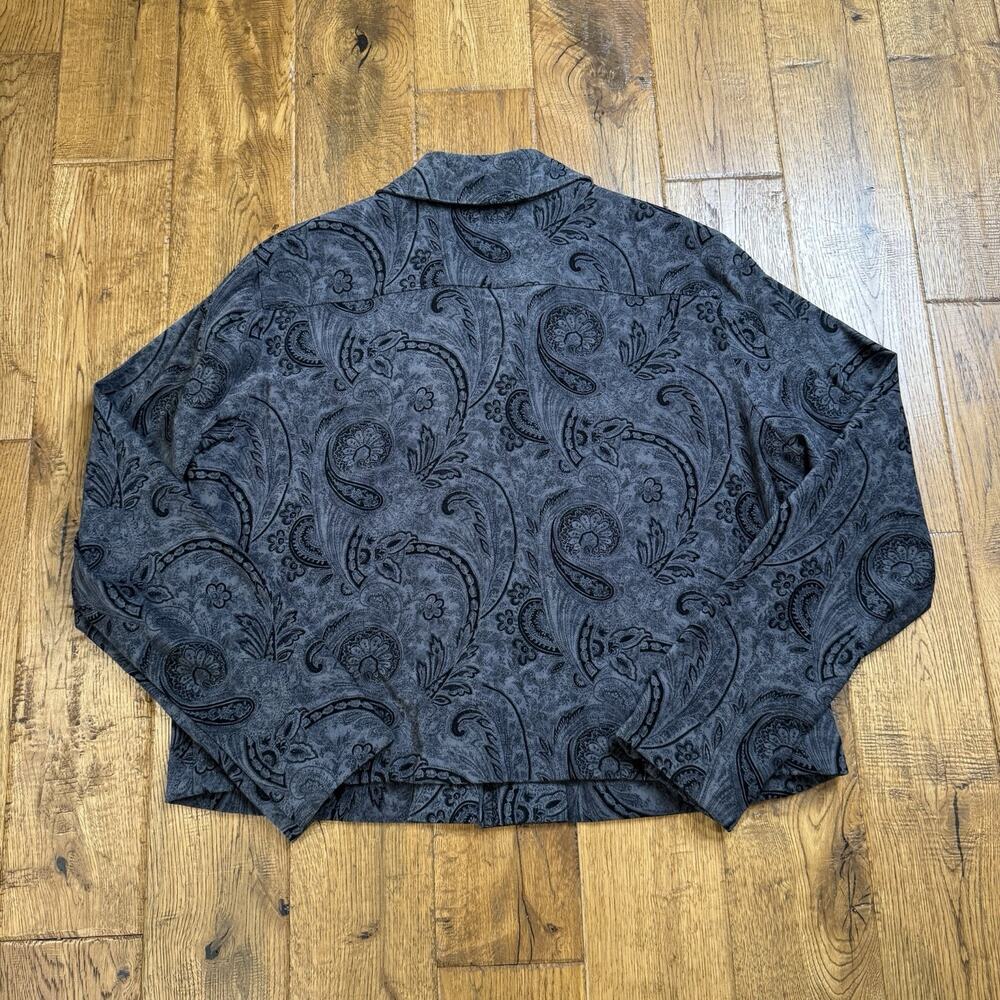 Bonnie Boynton Women's Suit Skirt Size L/XL Grey Black Paisley Print Vintage - Picture 14 of 14
